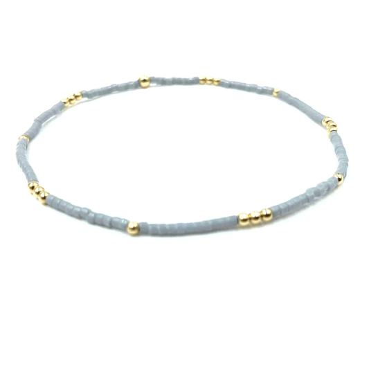 Newport Bracelet in Cloud Gray + Gold - Southern Belle Boutique