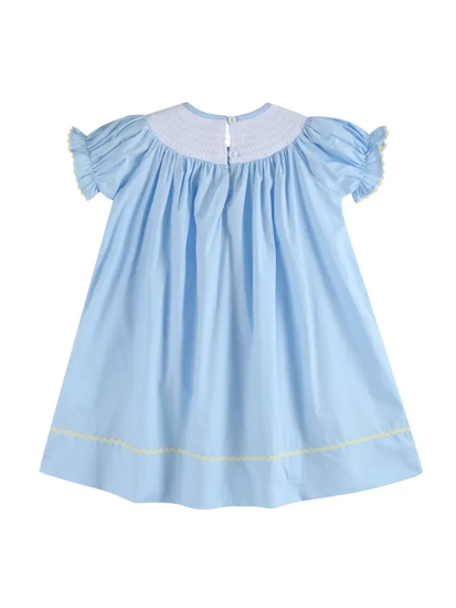 Lt Blue Easter Smocked Dress - Southern Belle Boutique