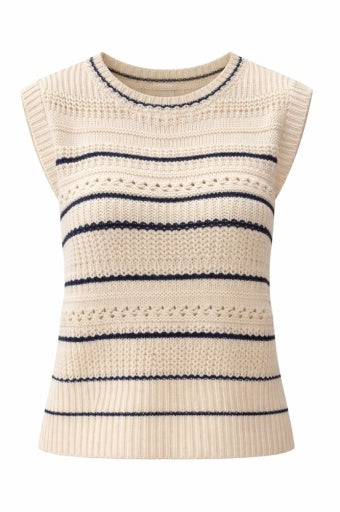 Alondra Stripe Crochet Detail Sweater - Southern Belle Boutique