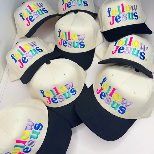 Follow Jesus Colorful Trucker Hat - Southern Belle Boutique