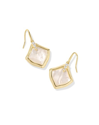 Joelle Drop Earrings - Gold Ivory Mother Of Pearl