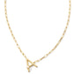 Pearl Letter A Short Pendant Necklace - Gold