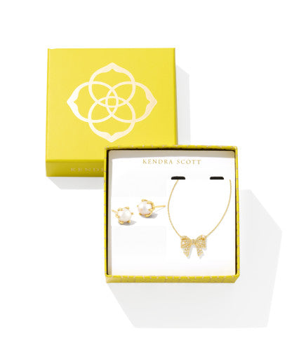 Krista Bow and Ashton Gift Set - Gold White Mix