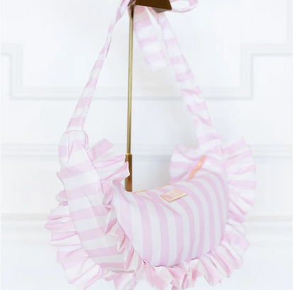 Ruffled Bum Bag - Pink Stripe