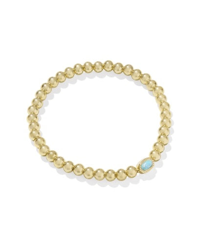 Mini Elaina Stretch Bracelet Gold Light Teal Kyocera Opal - Southern Belle Boutique