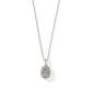 Daphne Framed Short Pendant Necklace - Silver Platinum Drusy