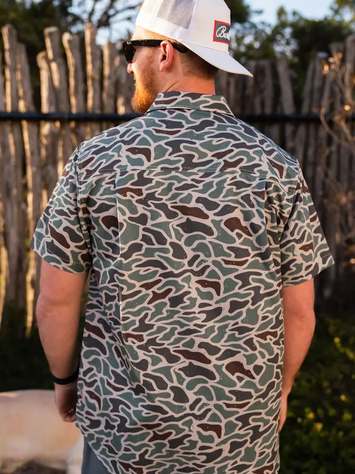 Performance Button Up - Retro Duck Camo