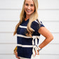 Navy Striped Bow Sweater