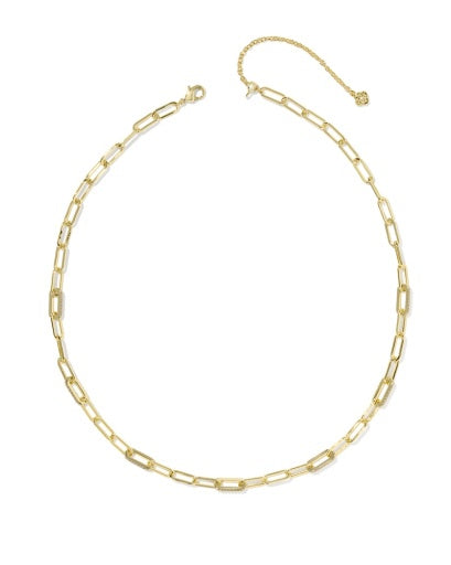 Bella Chain Necklace Gold White Cz