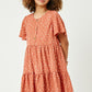 Mauve Polka Dot Button Detail Mini Dress
