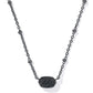 Mini Elisa Satellite Short Pendant Necklace Gunmetal Black Drusy