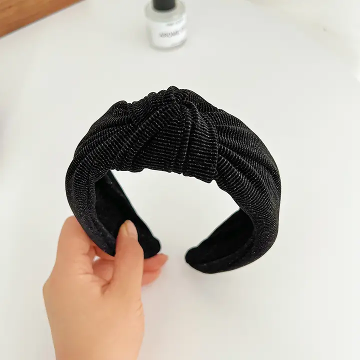 Holiday Corduroy Metallic Knot Headband