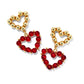 Ashton Heart Short Pendant Necklace Gold Red Glass - Southern Belle Boutique