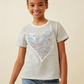 Girls Sequin Heart Patch Striped Knit Top - Southern Belle Boutique