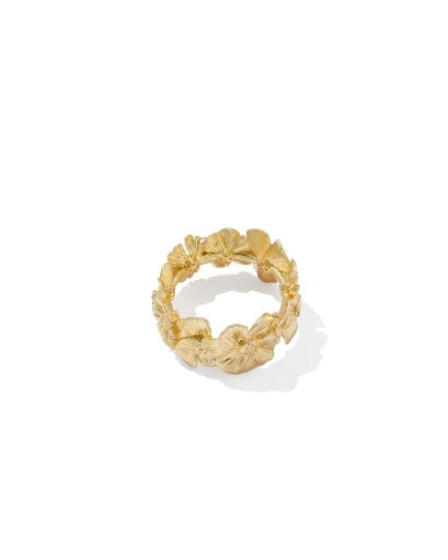 Cailey Flower Band Ring - Gold - Southern Belle Boutique