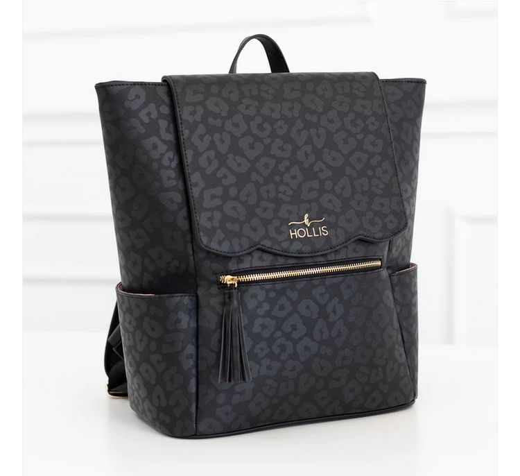 Black Leopard Frilly Backpack - Southern Belle Boutique