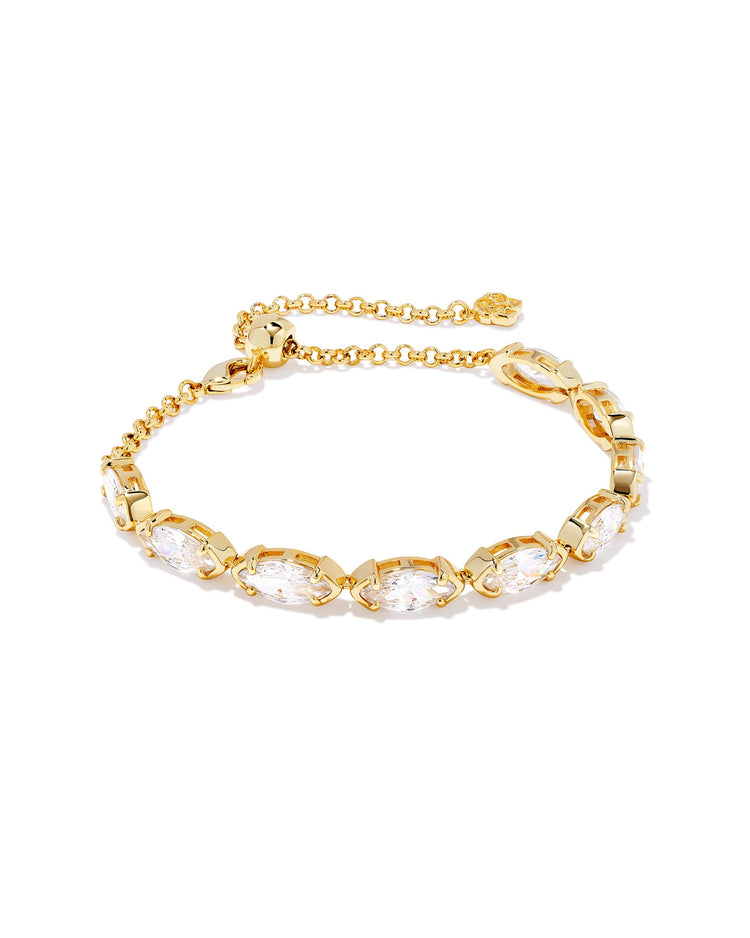 Genevieve Delicate Chain Bracelet Gold White Cz - Southern Belle Boutique