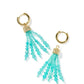Sylvia Huggie Earrings Gold Teal Amazonite - Southern Belle Boutique