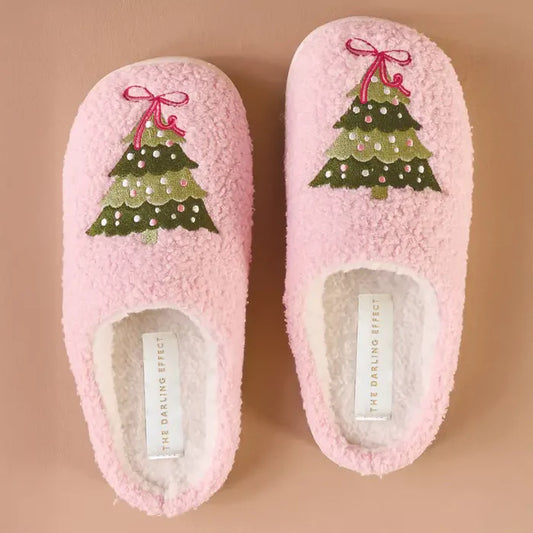 Fuzzy Slippers Twinkling Trees