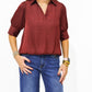 Wine Hi Lo Bubble Hem Blouse - Southern Belle Boutique