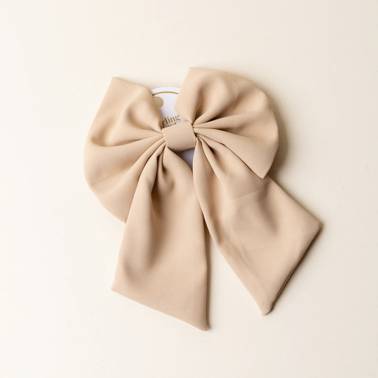 Classic Hair Bow - Tan