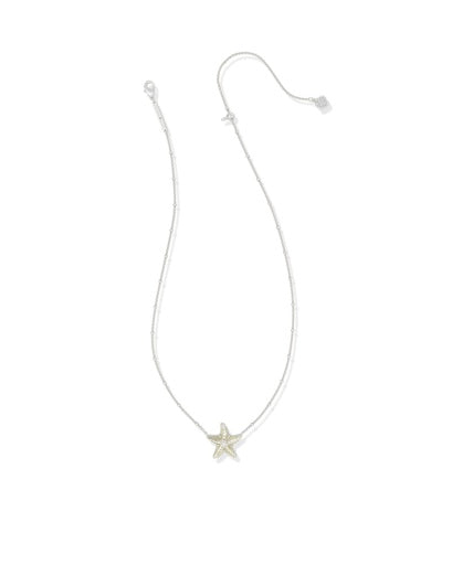 Parker Starfish Short Pendant Necklace Silver Natural Mother Of Pearl - Southern Belle Boutique