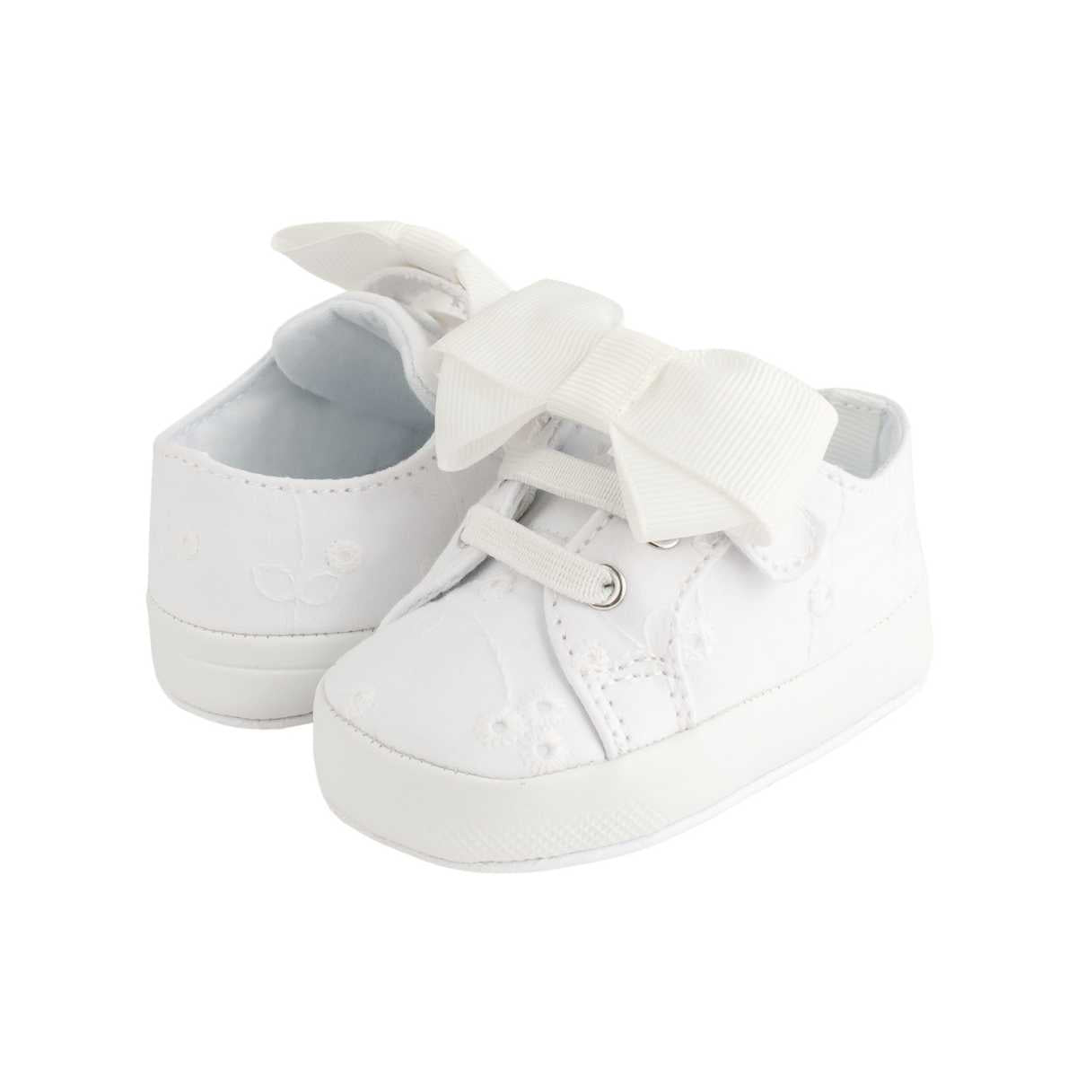 White Eyelet Sneaker w/Bow - Southern Belle Boutique