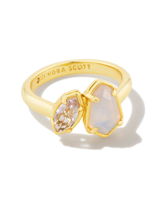 Alexandria Cocktail Ring - Gold Neutral Mix - Southern Belle Boutique