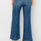 Dark High Rise Wide Ankle Jean