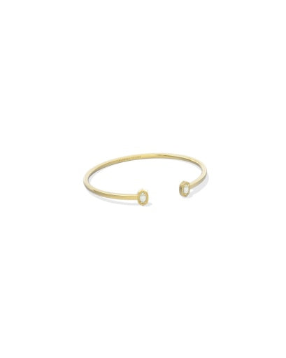Mini Elton Cuff Bracelet Gold Bright White Lab Grown Opal S/M - Southern Belle Boutique