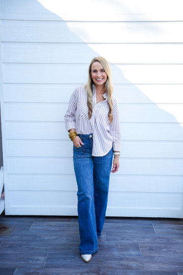 Time Will Tell Taupe Shirt