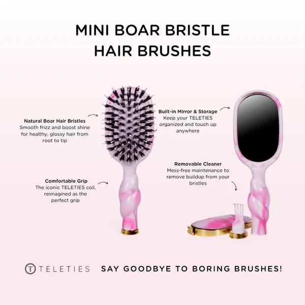 Mini Boar Bristle Hair Brush - Pinch Me! - Southern Belle Boutique