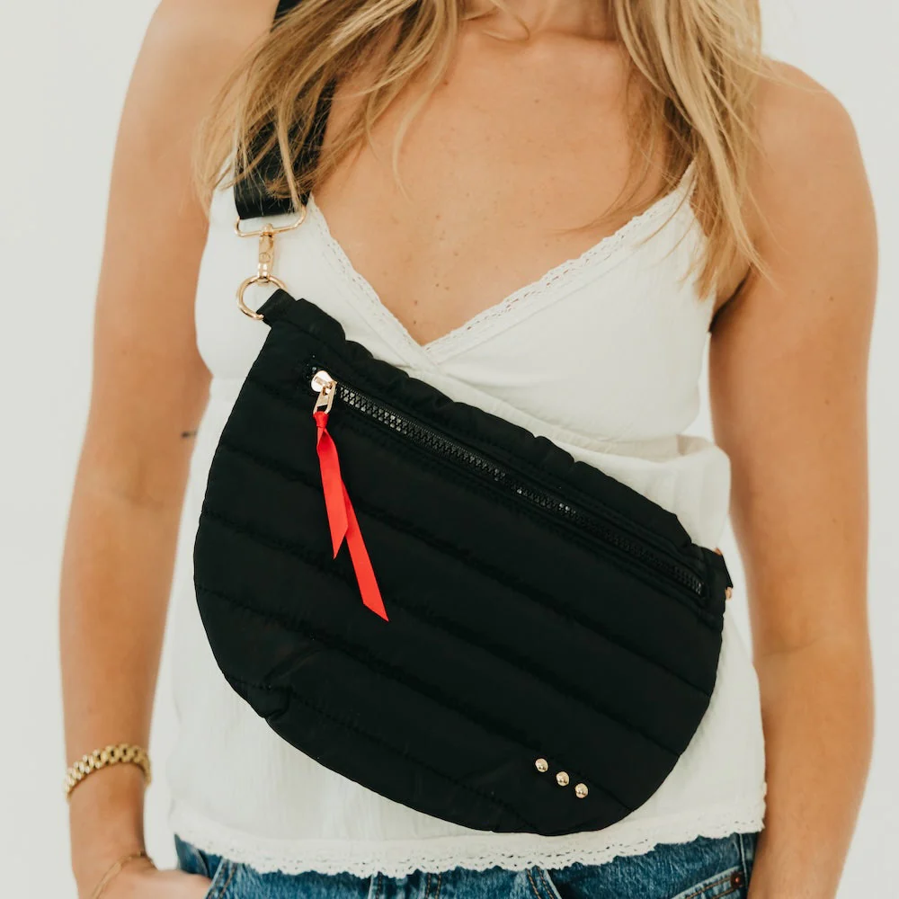Jolie Puffer Bum Bag - Black - Southern Belle Boutique