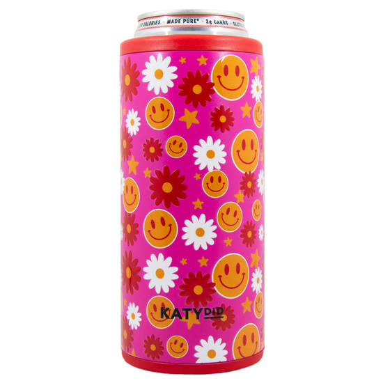 Happy Face Flower Can Cooler - Southern Belle Boutique