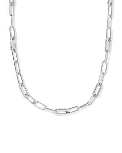 Bella Chain Necklace Silver White Cz