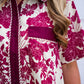 Burgundy Cream Floral Dress