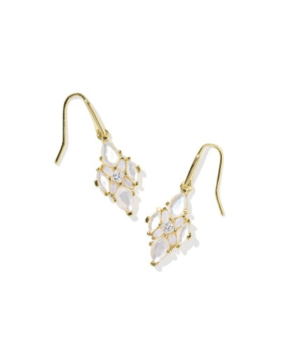 Abbie Crystal Drop Earring - Gold Neutral Mix