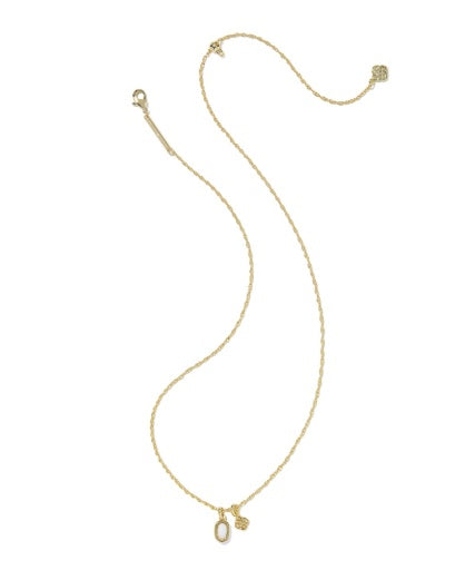 Mini Elisa Dira Necklace Gold Bright White Lab Grown Opal - Southern Belle Boutique