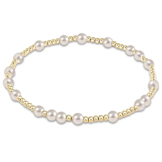 Hope Unwritten 4MM Bead Bracelet - Pearl (EXTENDS) - Southern Belle Boutique