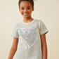 Girls Sequin Heart Patch Striped Knit Top - Southern Belle Boutique