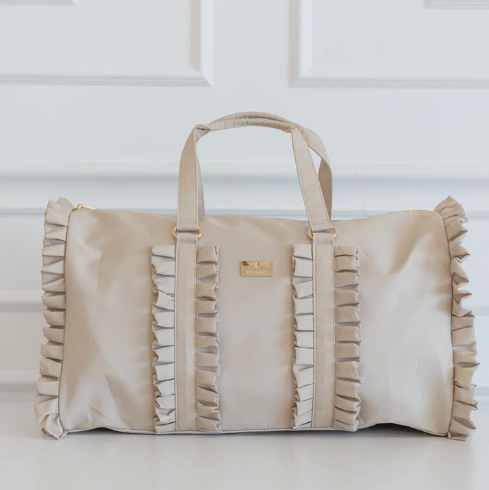 Ruffled Nylon Weekender - Nude