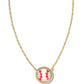Baseball Short Pendant Necklace Gold Ivory Mother Of Pearl - Southern Belle Boutique