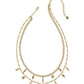Alexa Multi Strand Necklace Vintage Gold White Cz - Southern Belle Boutique