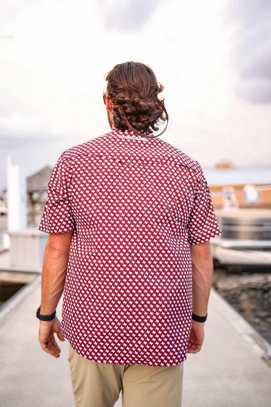The Maroon Pearl Snap Fishing Shirt - Southern Belle Boutique
