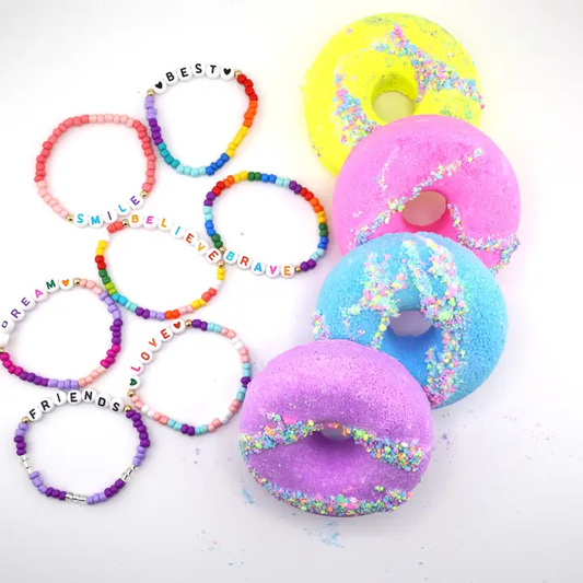 Donut Bath Bomb + Bracelet Pack - Blue - Southern Belle Boutique