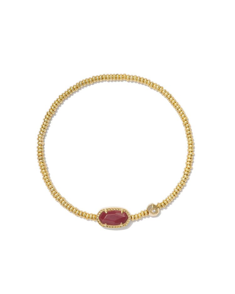 Grayson Stretch Bracelet Gold - Maroon Magnesite