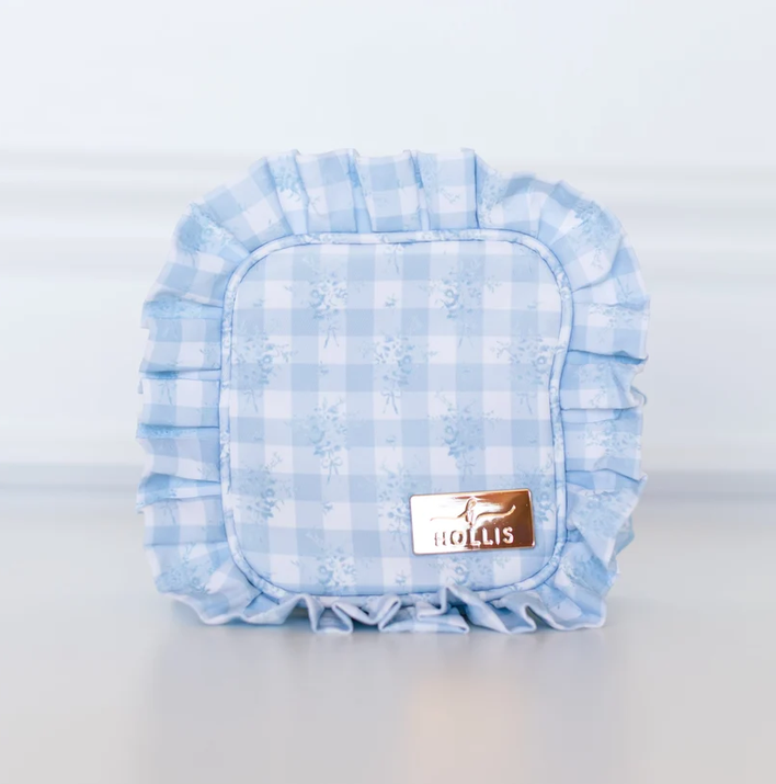 Rufffled Nylon Tech Organizer - Blue Floral - Southern Belle Boutique