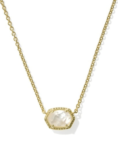 Daphne Frame Short Pendant Necklace - Gold Ivory Mother Of Pearl - Southern Belle Boutique