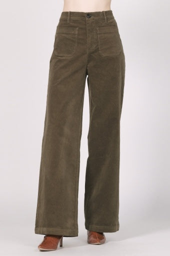 Anabel Wide Leg Pant - Hunter Green