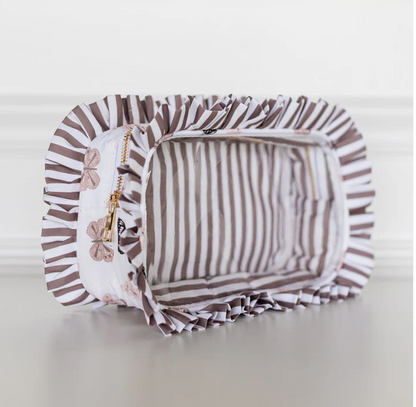 Butterfly Ruffled Nylon Large Clear Pouch